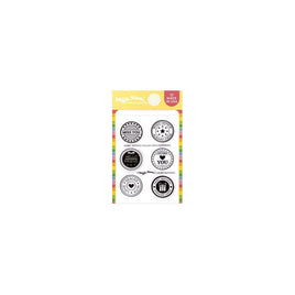 Postage Collage Circle Sentiments - Clear Stamp