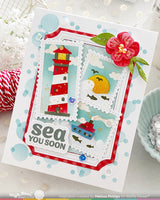 Postage Collage Coastal Stencil