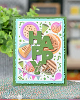 Overlapping Vertical Happy Word - Die