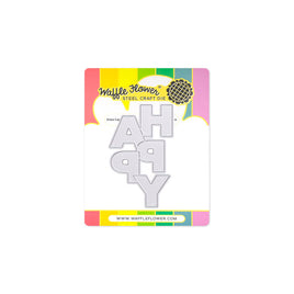 Overlapping Vertical Happy Word - Die