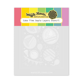 Cake Time Sepia Layers - Stencil