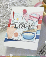 Baked with Love Sentiments -  Waffle Flower Clear Stamp