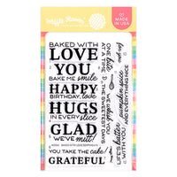 Baked with Love Sentiments -  Waffle Flower Clear Stamp