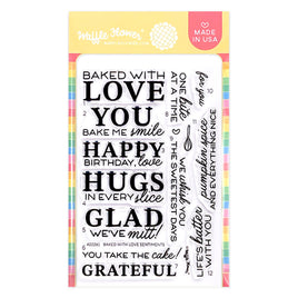 Baked with Love Sentiments -  Waffle Flower Clear Stamp