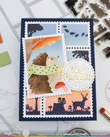 Postage Collage Autumn Sunset - Clear Stamp