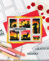 Postage Collage Autumn Sunset - Clear Stamp