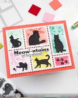 Postage Collage Cat Silhouettes - Clear Stamp