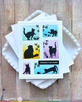 Postage Collage Cat Silhouettes - Clear Stamp