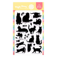 Postage Collage Cat Silhouettes - Clear Stamp