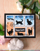 Postage Collage Cat Silhouettes - Die