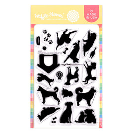 Postage Collage Dog Silhouettes - Clear Stamp