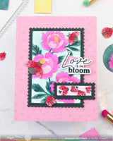 Nesting Postage Collage Peony - Stencil
