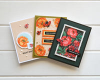 Nesting Postage Collage Peony - Stencil