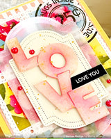 Postage Collage Peony - Stencil