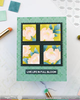 Postage Collage Peony - Stencil