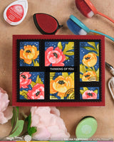 Postage Collage Peony - Stencil