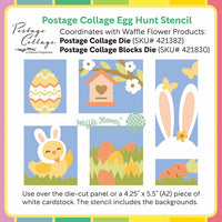 Postage Collage Egg Hunt - Stencil