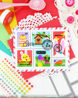 Postage Collage Egg Hunt - Clear Stamp