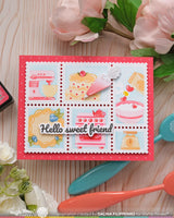 Postage Collage Piped Letters -  Waffle Flower Clear Stamp
