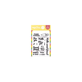 Postage Collage Piped Letters -  Waffle Flower Clear Stamp