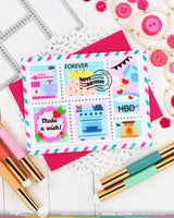 Postage Collage Baking Fun - Waffle Flower Stencil