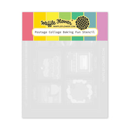 Postage Collage Baking Fun - Waffle Flower Stencil
