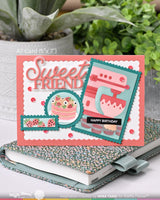 Nesting Postage Collage Baking Fun - Waffle Flower Stencil