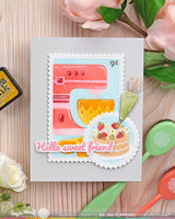Nesting Postage Collage Baking Fun - Waffle Flower Stencil
