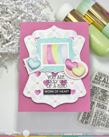 Postage Collage Wavy Lines - Stencil