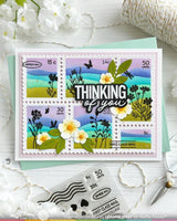 Postage Collage Wavy Lines - Stencil