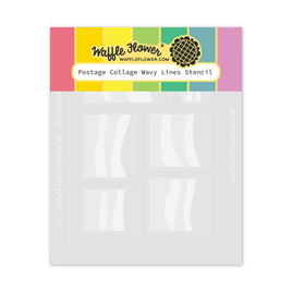 Postage Collage Wavy Lines - Stencil