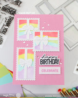 Postage Collage A7 Wavy Lines - Stencil