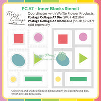 Postage Collage A7 Inner Blocks - Stencil