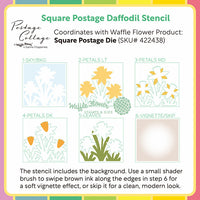 Square Postage Daffodil - Stencil