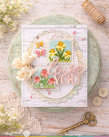 Square Postage Daffodil - Stencil