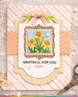 Square Postage Daffodil - Stencil