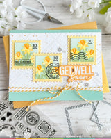 Square Postage Daffodil - Stencil