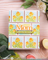 Square Postage Daffodil - Stencil