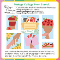 Postage Collage Mom - Stencil