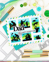 Postage Collage Mom & Dad Details - Clear Stamp