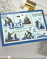 Postage Collage Mom & Dad Details - Clear Stamp