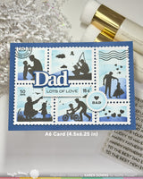 Postage Collage Dad Silhouettes - Clear Stamp