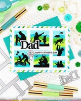 Postage Collage Dad Silhouettes - Clear Stamp