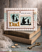 Postage Collage Dad Silhouettes - Clear Stamp