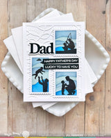 Postage Collage Dad Silhouettes - Clear Stamp