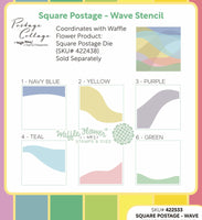Square Postage Wave - Stencil
