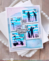 Postage Collage Golf Silhouettes - Clear Stamp