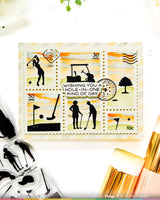 Postage Collage Golf Silhouettes - Clear Stamp