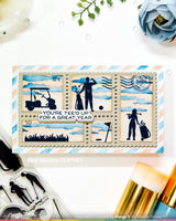 Postage Collage Golf Silhouettes - Clear Stamp
