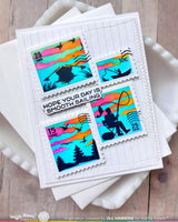 Postage Collage Fishing Silhouettes - Clear Stamp